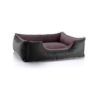 BedDog Perro/Gato Cama Teddy S à XXXL, 14 Colores a Elegir, de Cordura y Microfibra, Cama para Perros Lavable, cojín para Perros, para Interiores y Exteriores, tamaño L, Negro/Marron