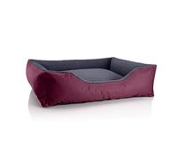 BedDog Perro/Gato Cama Teddy S à XXXL, 14 Colores a Elegir, de Cordura y Microfibra, Cama para Perros Lavable, cojín para Perros, para Interiores y Exteriores, tamaño XL, Burdeos/Gris