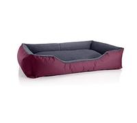 BedDog Perro/Gato Cama Teddy S à XXXL, 14 Colores a Elegir, de Cordura y Microfibra, Cama para Perros Lavable, cojín para Perros, para Interiores y Exteriores, tamaño XXL, Burdeos/Gris