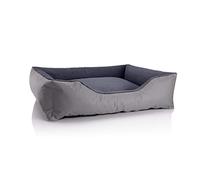 BedDog Perro/Gato Cama Teddy S à XXXL, 14 Colores a Elegir, de Cordura y Microfibra, Cama para Perros Lavable, cojín para Perros, para Interiores y Exteriores, tamaño XL, Gris/Gris