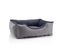 BedDog Perro/Gato Cama Teddy S à XXXL, 14 Colores a Elegir, de Cordura y Microfibra, Cama para Perros Lavable, cojín para Perros, para Interiores y Exteriores, tamaño M, Gris/Gris