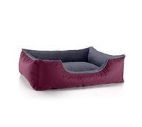 BedDog Perro/Gato Cama Teddy S à XXXL, 14 Colores a Elegir, de Cordura y Microfibra, Cama para Perros Lavable, cojín para Perros, para Interiores y Exteriores, tamaño L, Burdeos/Gris