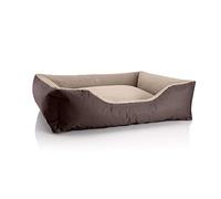 BedDog Perro/Gato Cama Teddy S à XXXL, 14 Colores a Elegir, de Cordura y Microfibra, Cama para Perros Lavable, cojín para Perros, para Interiores y Exteriores, tamaño XL, Marron/Beige