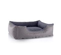 BedDog Perro/Gato Cama Teddy S à XXXL, 14 Colores a Elegir, de Cordura y Microfibra, Cama para Perros Lavable, cojín para Perros, para Interiores y Exteriores, tamaño L, Gris/Gris