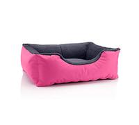 BedDog Perro/Gato Cama Teddy S à XXXL, 14 Colores a Elegir, de Cordura y Microfibra, Cama para Perros Lavable, cojín para Perros, para Interiores y Exteriores, tamaño M, Rosa/Gris