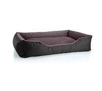 BedDog Perro/Gato Cama Teddy S à XXXL, 14 Colores a Elegir, de Cordura y Microfibra, Cama para Perros Lavable, cojín para Perros, para Interiores y Exteriores, tamaño XXL, Negro/Marron