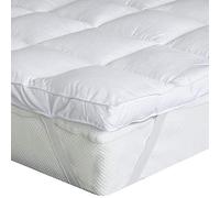 Bedecor Sobrecolchon 200x200cm, Cubre Colchon Acolchado de Microfibra con 600GSM Poliester, Super Suave, Calidad de Hotel, hipoalergénico, Lavable a Maquina