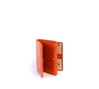 BEDETTI Cartera unisex de piel auténtica con práctico monedero, naranja., 10 x 8,5 x 2 cm, Clásico
