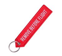 BedEuu 1 llavero de aviación al por mayor con texto en inglés "Do Not Pull Danger Remove Before Flight" en ambos lados bordado para llave de coche, Diseño 3, 13 cm