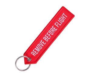 BedEuu 1 x Llavero mayorista de aviación, con la inscripción "No tirar peligro, quitar antes del vuelo", bordado en ambos lados, llavero para coche, accesorio, Diseño 3, 13 cm