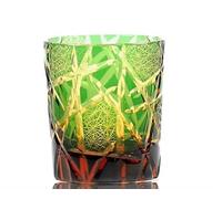 BedExu Juego de vasos de whisky azul cobalto de 2 a 8 onzas con diseño trenzado y base pesada, vasos de cristal para cóctel escocés Bourbon, incluye caja de regalo (verde)