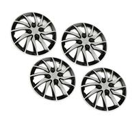 Bediffer 4 piezas Tapacubos de rueda de 14 pulgadas adecuados para coches, camiones y furgonetas, cubiertas de llantas de ruedas, plata negra