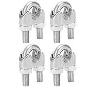 Bediffer Abrazadera de Clip de Cable de Cuerda de Alambre de Acero Inoxidable M14, 4 Piezas, Sujetadores Duraderos a Prueba de Herrumbre para Equipos Al Aire