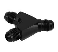 Bediffer Adaptador en Y a Prueba de Fugas, Divisor de Unión de Acoplador Anodizado Negro para Aplicaciones de Manguera de Universal (6AN)