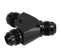 Bediffer Adaptador en Y a Prueba de Fugas, Divisor de Unión de Acoplador Anodizado Negro para Aplicaciones de Manguera de Universal (8AN)