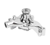 Bediffer Bomba de Agua Larga Pulida de Alto Flujo para Motores V8, Flujo de Refrigerante Aumentado, Aleación de Aluminio, Cromo, Reemplazo para 396 402 427 454 502, 1 Bomba de Agua Larga 2 Juntas