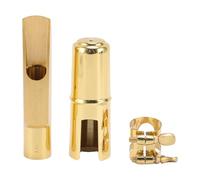 Bediffer Boquilla de Saxofón Alto Latón Apertura de 5 Puntas para un Tono Brillante y un Juego Rápido para Profesionales y Principiantes Kit de Boquilla de Saxofón de Metal