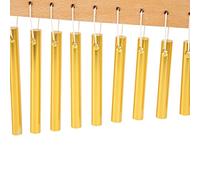 Bediffer Carillón de Viento, Instrumento de Percusión de Sonido Claro de 12 Teclas para Meditación, Oficina, Madera Compuesta Dorada