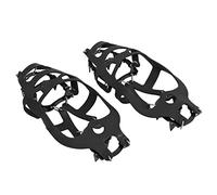 Bediffer Crampones de Hielo con 18 Puntas para Mejorar la Tracción en Nieve y Hielo para Senderismo, Caminar y Escalar - Negro - M (Talla de Zapato 35-42) - 1 par
