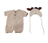 Bediffer Disfraz de Becerro para Recién Nacidos, Bonito Accesorio de Fotografía para Becerro, Hecho de Lana Suave para Bebés de 0 a 2 Meses