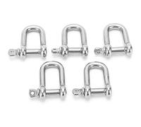 Bediffer Ganchos Resistentes Cortos de Acero Inoxidable con Grillete en D Recto M6 para Elevación de Hardware Marino, 5 uds.
