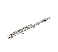 Bediffer Instrumento Musical C Piccolo Profesional Desmontable Chapado en Plata con Caja de Cuero de PU Juego de Herramientas de Limpieza para Artistas de Banda y Estudiantes de M (Plata)
