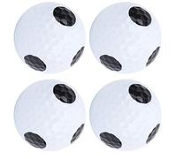 Bediffer Juego de 4 Pelotas de Práctica de para Entrenamiento de Doble Capa, Caucho Sintético de Alta Elasticidad, Diseño de Túnel de Viento 332, Color Blanco y Negro
