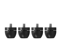 Bediffer Juego de Pies de Soporte de Aislamiento de Altavoz, Almohadillas de Absorción de Impactos de Aleación de Aluminio para Mejorar la Dinámica del Sonido, 4 Unidades (Negro)