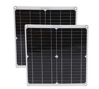 Bediffer Kit de Panel Solar Doble de 25W para Uso Exterior | Alta tasa de conversión, Puertos USB duales, Peso ligero, Compatible con baterías de coche