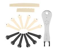 Bediffer Kit de puente de guitarra de 12 piezas, kit de guitarra con tuerca de quinta y tirador, kit de puente de metal para reemplazar la cuerda de guitarra