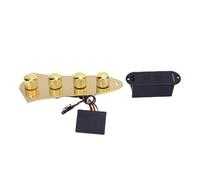 Bediffer Placa de Control de bajo de Metal Precableado Sonido Rico EQ de 3 Bandas para Amantes de la Música Hierro ABS Negro (Oro)