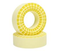 Bediffer Revestimientos de Neumáticos de Silicona de Doble Capa de 2,2 Pulgadas para Coches Trepadores 1/10, Mejora Ligera Resistente Al Agua para Ventiladores de Inserción de Neumáticos RC (Amarillo)