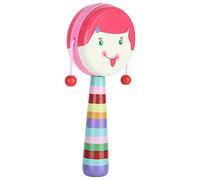 Bediffer Tambor de Juguete de Mano, Colores Vibrantes y Diseño Encantador, Instrumento de Sonajero Musical para Niños Pequeños, de Madera Cómodo, Desarrollo de la Música Temprana