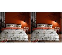 Bedlam Funda Nórdica Momia Espeluznante Halloween Tamaño Individual (140 x 200cm) - Reversible (2 Diseños) - Brilla en la Oscuridad - Momias & Murciélagos Vampiro - Decoraciones de Halloween