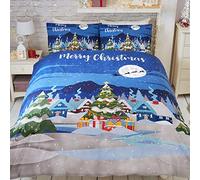 Bedlam Christmas Brilla en la Oscuridad edredón y Dos Fundas de Almohada, 52% Polyester / 48% Cotton, Doublé