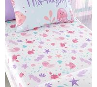 Bedlam - Mermaid Vibes - Sábana Bajera Ajustable de 25 cm - Tamaño de Cama Individual en Agua