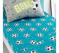 Bedlam Sábana Bajera Ajustable para Cama Individual (190 x 90 x 25 cm), diseño de balón de fútbol, Ropa de Cama para niños