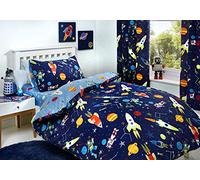 Bedlam - Supersonic - Juego de Funda de edredón Que Brilla en la Oscuridad, tamaño de Cama Junior, Ropa de Cama Azul