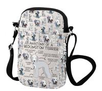 Bedlington Terrier Dog The Anatomy Of A Bedlington Terriers - Bolso cruzado para amantes de los animales, Bedlington Terrier, INCH