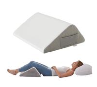 Bedluxe Almohada de rodilla para dormir de espalda, almohada de cuña de rodilla, almohada de cuña de espuma viscoelástica para piernas después de la cirugía, almohada triangular para soporte de