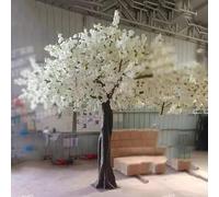 BEDOIN Árboles Artificiales de Flor de Cerezo Blancos Árbol de los Deseos Falso Estilo Japonés Decoración Interior de Ventana de Hotel Paisajismo Interior Exterior 3,5m x 3m