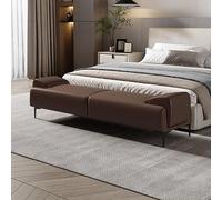 BEDOIN Banco tapizado para el final de la cama, reposapiés de piel con reposabrazos, taburetes para sala de estar, reposapiés tapizado, sofá y cama, escalón D-1,5 m