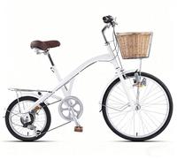 BEDOIN Bicicleta clásica Urbana para Mujer, Asiento Ajustable, Marco de Acero Ligero para desplazamientos urbanos, Paseo de Compras y Ocio 24inch/7speed