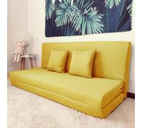 BEDOIN Cama de Bolsas de Frijoles Cama sofá Plegable, Ajuste del colchón de Respaldo, Silla de volteo Convertible, sofá de Piso para la Sala de Estar de habitación yellow-150 * 190cm