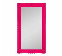 BEDOIN Espejo de longitud completa, espejo rectangular de suelo apoyado contra la pared, marco de madera, espejo de cuerpo completo, adecuado para dormitorio o vestidor, rojo, 80 x 180 cm