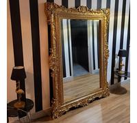 BEDOIN Espejo de pared antiguo montado en la pared, estilo barroco, negro, vintage, sala de estar, pasillo, espejo decorativo para baño, dormitorio, hogar, pequeño espejo colgante, color dorado, 120 x