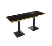 BEDOIN Mesas y sillas para cafetería/Bar Lounge, Bar Combinado, Cocina Occidental, parrillada, sofá para Tienda de té con Leche, Cabina de Comedor Casual Retro Black (1.8 * 0.6m)