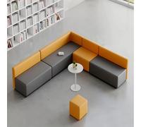 BEDOIN Negocie El Juego De Sofá Y Mesa De Café, Sofás Minimalistas Creativos para Oficina, Sofá De Madera Sólida, para Estudio, Sala De Juegos, Lobby De Hotel, Restaurante, Grey-3 * 2.6m