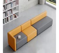 BEDOIN Negocie El Juego De Sofá Y Mesa De Café, Sofás Minimalistas Creativos para Oficina, Sofá De Madera Sólida, para Estudio, Sala De Juegos, Lobby De Hotel, Restaurante, Grey-3.4 * 0.6m