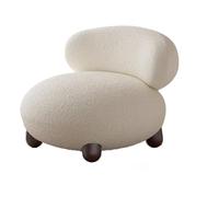 BEDOIN Red Rojo Sofá Perezoso, Moderno Sillón De Madera Maciza, Dormitorio En Casa Individual Reclinable Y Dormir, Ergonómico Diseño del Respaldo, Crema Estilo A